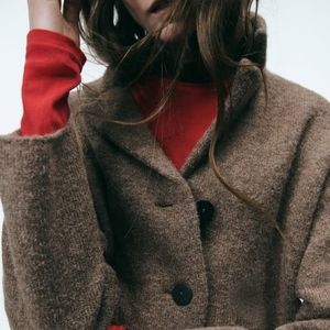 Zara Brown Wool-Blend Coat